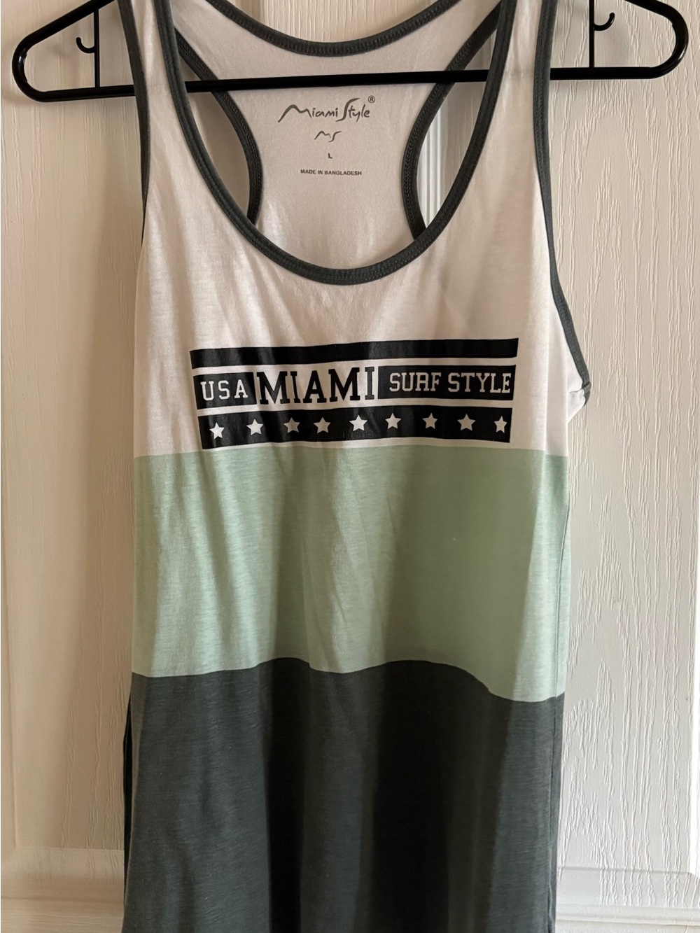 Colorblock Racerback Tank Top in White, Mint & Charcoal
